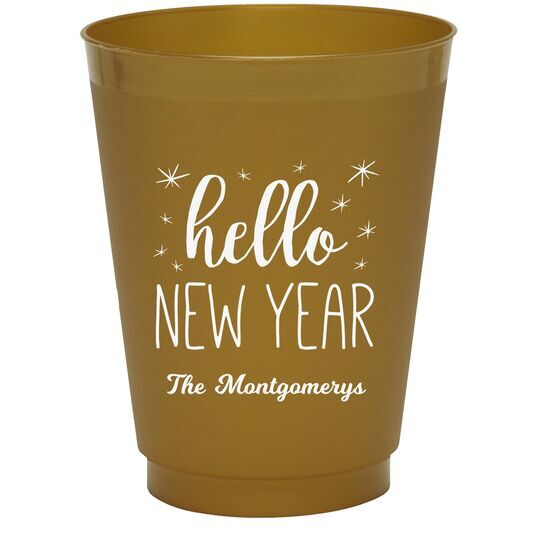 Hello New Year Colored Shatterproof Cups